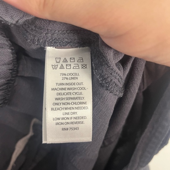 Calypso St. Barth Gray linen blend belted crop pants size medium - Picture 5 of 5